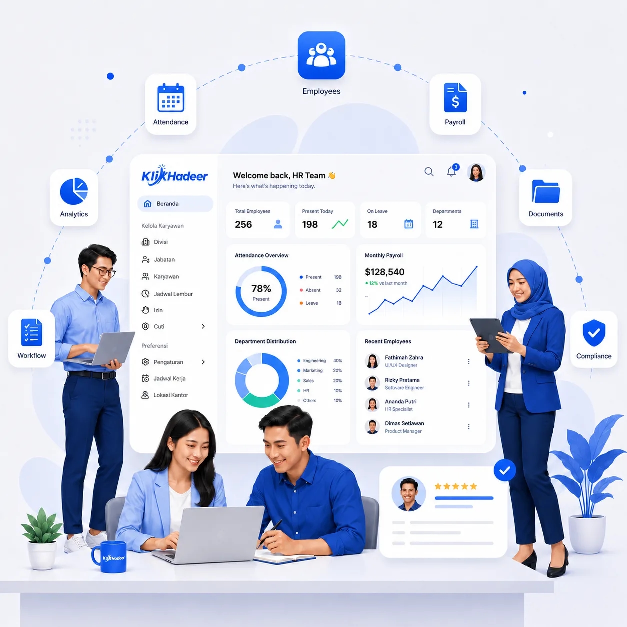 Pratinjau dashboard KlikHadeer